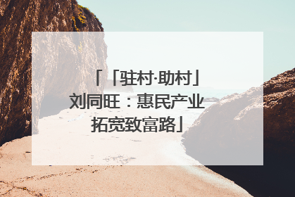 「驻村·助村」刘同旺：惠民产业拓宽致富路