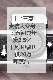 “三夏”麦秸大变身：五河县年发2.5亿千瓦时绿电 供20万吨蒸汽