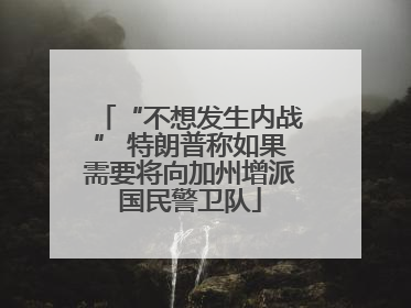 “不想发生内战” 特朗普称如果需要将向加州增派国民警卫队