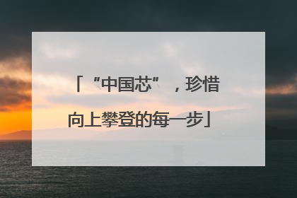 “中国芯”，珍惜向上攀登的每一步