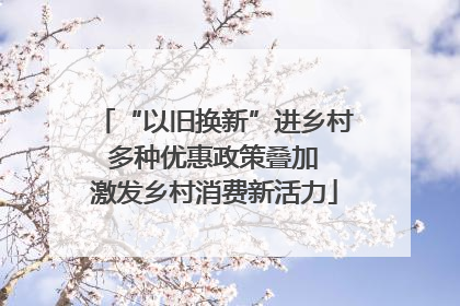 “以旧换新”进乡村 多种优惠政策叠加 激发乡村消费新活力