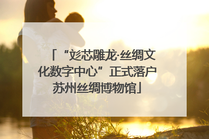 “彣芯雕龙·丝绸文化数字中心”正式落户苏州丝绸博物馆