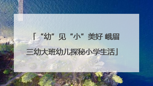 “幼”见“小”美好 峨眉三幼大班幼儿探秘小学生活