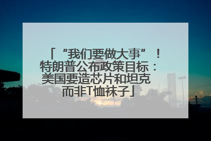“我们要做大事”！特朗普公布政策目标：美国要造芯片和坦克 而非T恤袜子