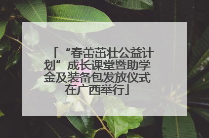 “春蕾茁壮公益计划”成长课堂暨助学金及装备包发放仪式在广西举行