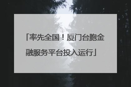 率先全国！厦门台胞金融服务平台投入运行