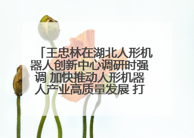 王忠林在湖北人形机器人创新中心调研时强调 加快推动人形机器人产业高质量发展 打造具有全国影响力的研发创新基地
