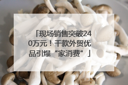 现场销售突破240万元！千款外贸优品引爆“家消费”