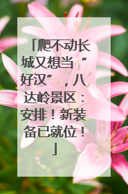 爬不动长城又想当“好汉”，八达岭景区：安排！新装备已就位！