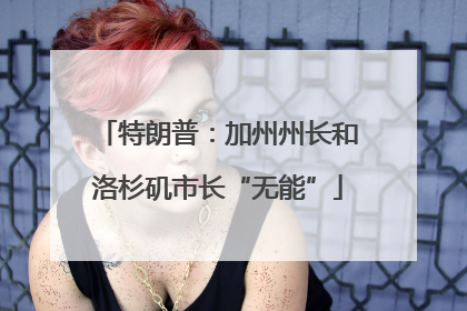 特朗普：加州州长和洛杉矶市长“无能”