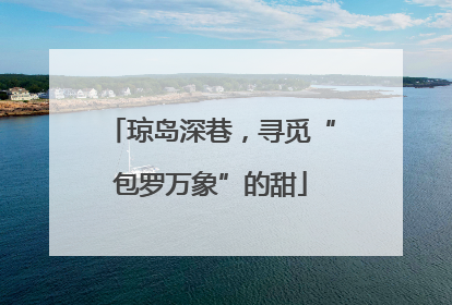 琼岛深巷，寻觅“包罗万象”的甜