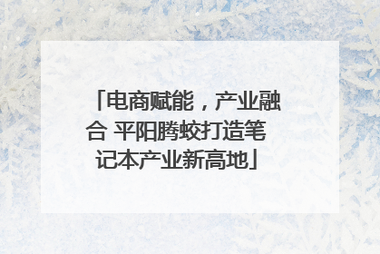 电商赋能，产业融合 平阳腾蛟打造笔记本产业新高地