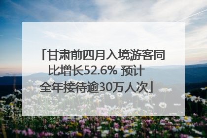甘肃前四月入境游客同比增长52.6% 预计全年接待逾30万人次