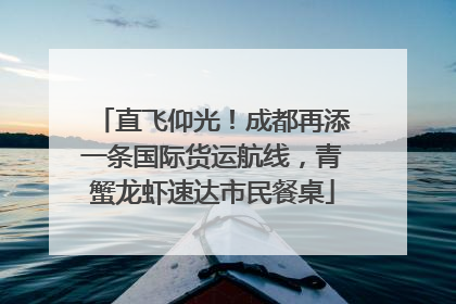 直飞仰光！成都再添一条国际货运航线，青蟹龙虾速达市民餐桌