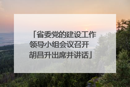 省委党的建设工作领导小组会议召开 胡昌升出席并讲话