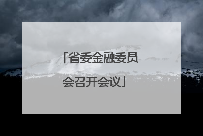 省委金融委员会召开会议