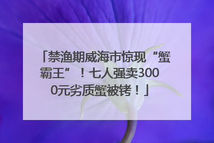 禁渔期威海市惊现“蟹霸王”！七人强卖3000元劣质蟹被铐！