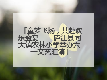 童梦飞扬，共赴欢乐盛宴——庐江县同大镇农林小学举办六一文艺汇演