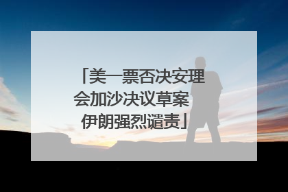 美一票否决安理会加沙决议草案 伊朗强烈谴责