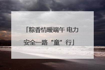 粽香情暖端午 电力安全一路“童”行