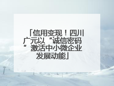 信用变现！四川广元以“诚信密码”激活中小微企业发展动能