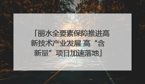 丽水全要素保障推进高新技术产业发展 高“含新量”项目加速落地