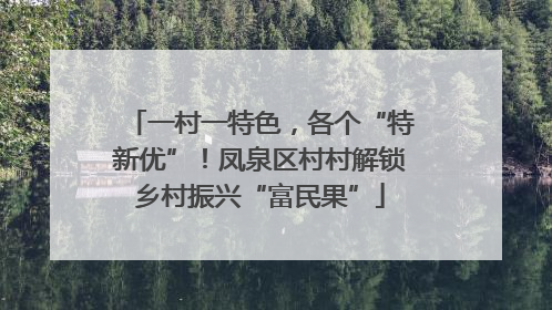 一村一特色，各个“特新优”！凤泉区村村解锁乡村振兴“富民果”