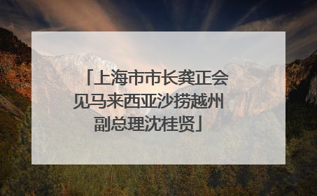 上海市市长龚正会见马来西亚沙捞越州副总理沈桂贤