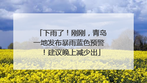 下雨了！刚刚，青岛一地发布暴雨蓝色预警！建议晚上减少出