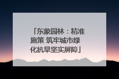 东象园林：精准施策 筑牢城市绿化抗旱坚实屏障