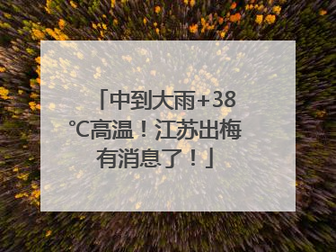 中到大雨+38℃高温！江苏出梅有消息了！