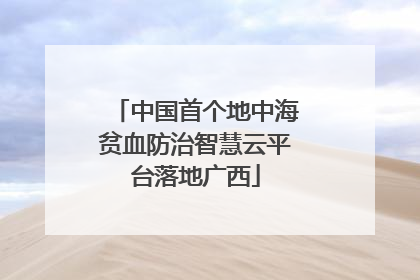 中国首个地中海贫血防治智慧云平台落地广西