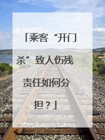 乘客“开门杀”致人伤残 责任如何分担？