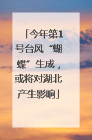 今年第1号台风“蝴蝶”生成，或将对湖北产生影响