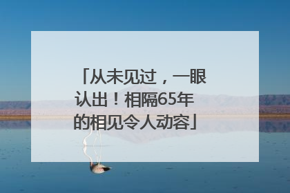 从未见过，一眼认出！相隔65年的相见令人动容