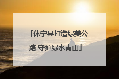 休宁县打造绿美公路 守护绿水青山