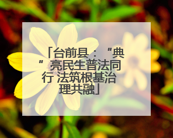 台前县：“典”亮民生普法同行 法筑根基治理共融