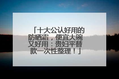 十大公认好用的防晒霜，便宜大碗又好用：贵妇平替款一次性整理！