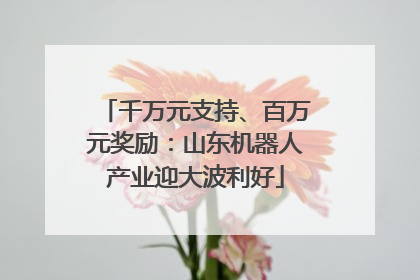 千万元支持、百万元奖励：山东机器人产业迎大波利好