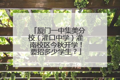 厦门一中集美分校（灌口中学）灌南校区今秋开学！要招多少学生？