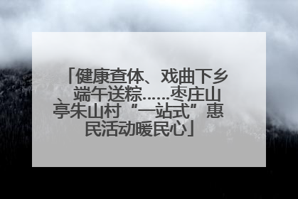 健康查体、戏曲下乡、端午送粽……枣庄山亭朱山村“一站式”惠民活动暖民心