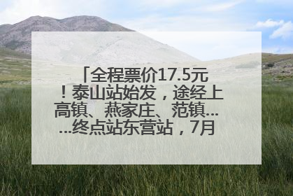 全程票价17.5元！泰山站始发，途经上高镇、燕家庄、范镇……终点站东营站，7月1日开通！