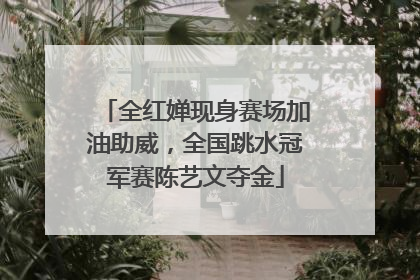 全红婵现身赛场加油助威，全国跳水冠军赛陈艺文夺金