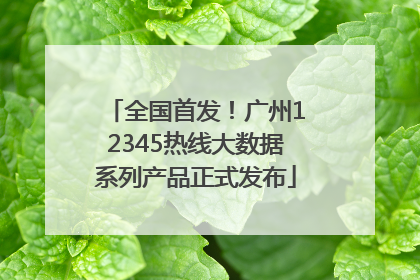 全国首发！广州12345热线大数据系列产品正式发布