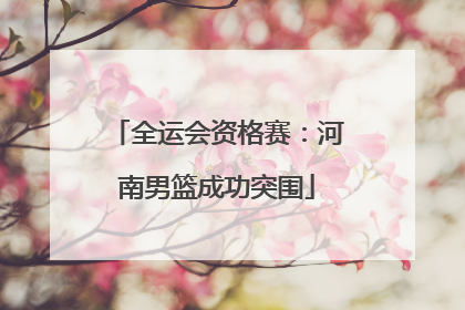 全运会资格赛：河南男篮成功突围