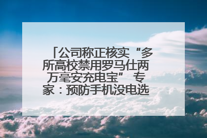 公司称正核实“多所高校禁用罗马仕两万毫安充电宝” 专家：预防手机没电选中等体积产品即可