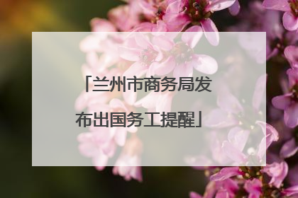 兰州市商务局发布出国务工提醒