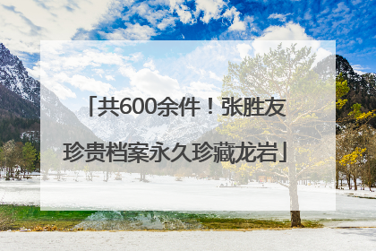 共600余件！张胜友珍贵档案永久珍藏龙岩