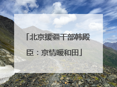 北京援疆干部韩殿臣：京情暖和田