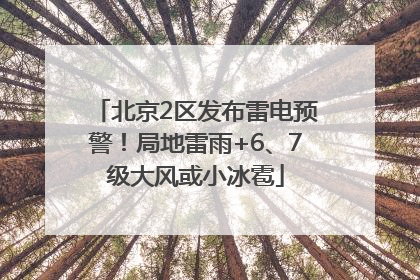 北京2区发布雷电预警！局地雷雨+6、7级大风或小冰雹